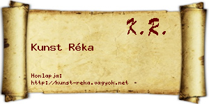 Kunst Réka névjegykártya